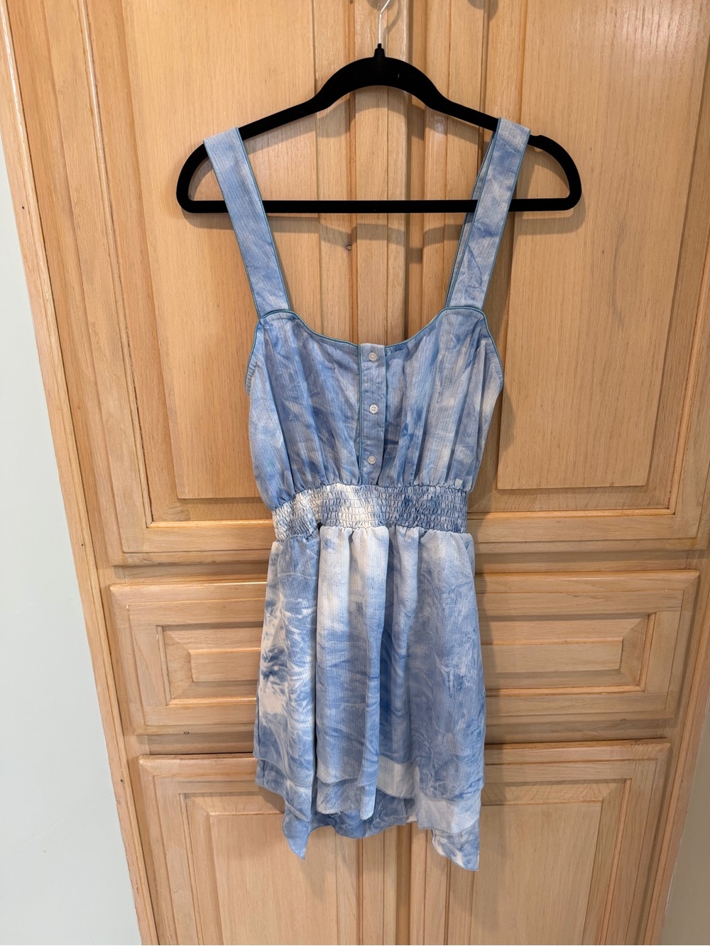 The Shirt by Rochelle Behrens Light Blue Tie-Dye Dress